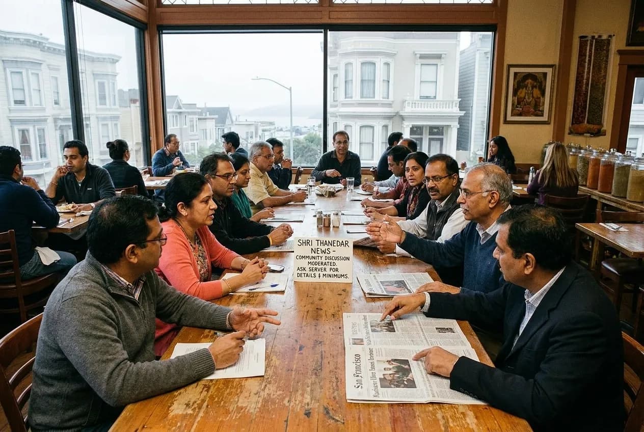 Cover for Shri Thanedar Congressional News: SF Indian Restaurants With Political Discussion Tables in San Francisco