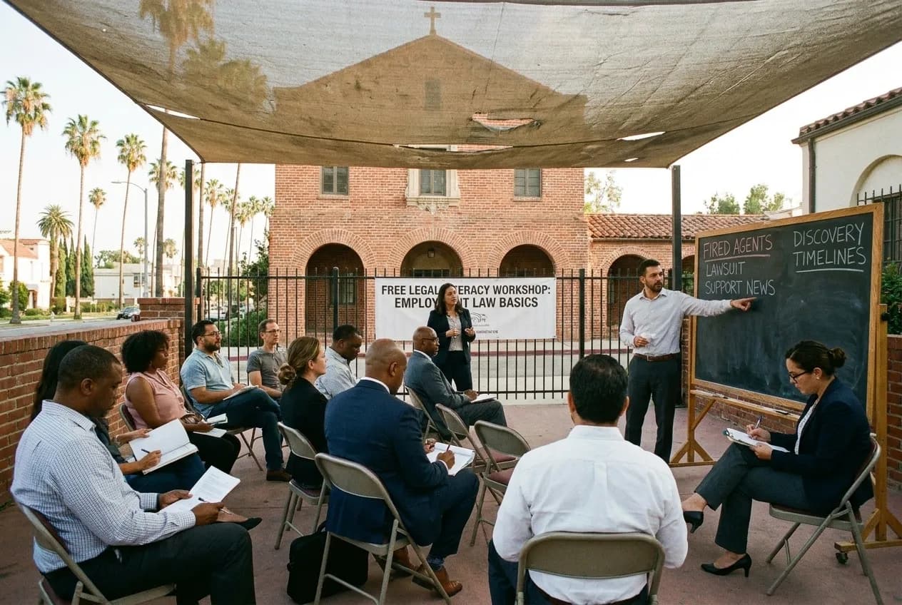 Cover for Fired FBI Agents Lawsuit Support News: Free LA Legal Literacy Workshops in Los Angeles
