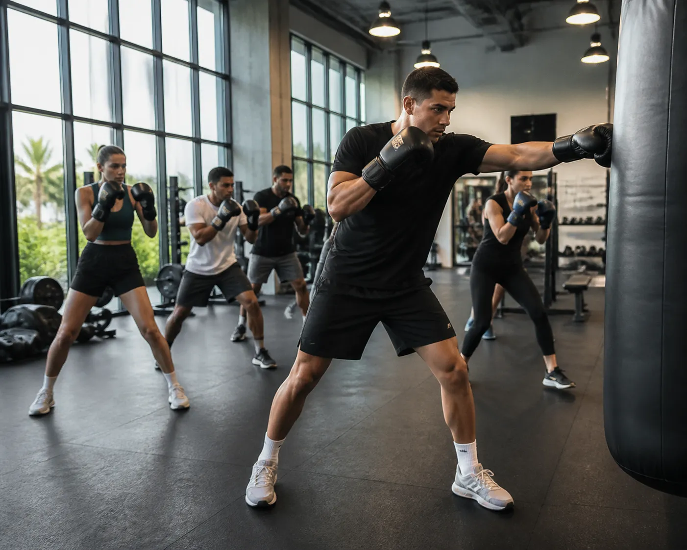 Local scene for Michael B Jordan: Miami Stunt-Fitness Class Comparison Without Celebrity Claims in Miami