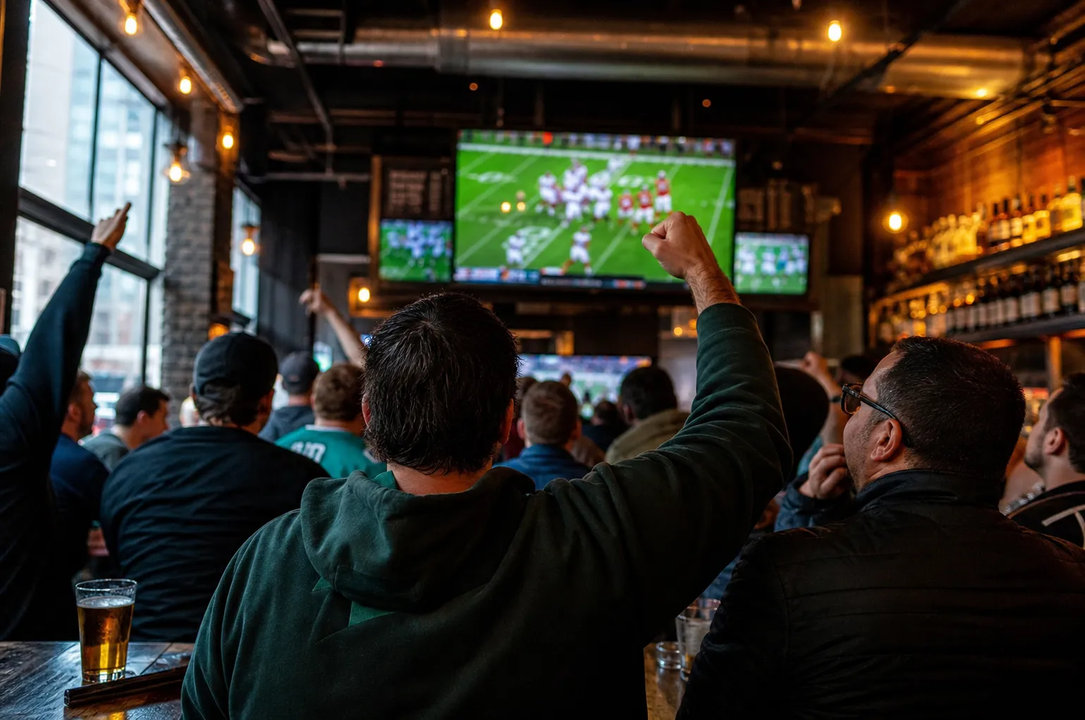 Cover for nfl games Watch Party Setup Near NYC Transit Hubs in NYC