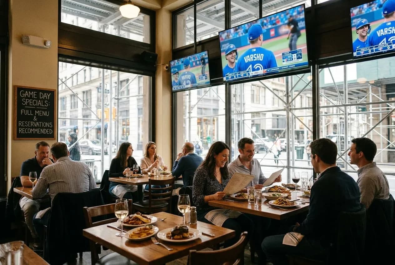Cover for Daulton Varsho Blue Jays Games: NYC Restaurant Viewing Experience Guide in NYC