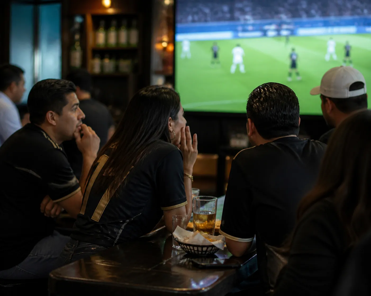 Local scene for LAFC vs Guadalajara: NYC Bilingual Commentary Sports Bar Audio Comparison Map in NYC