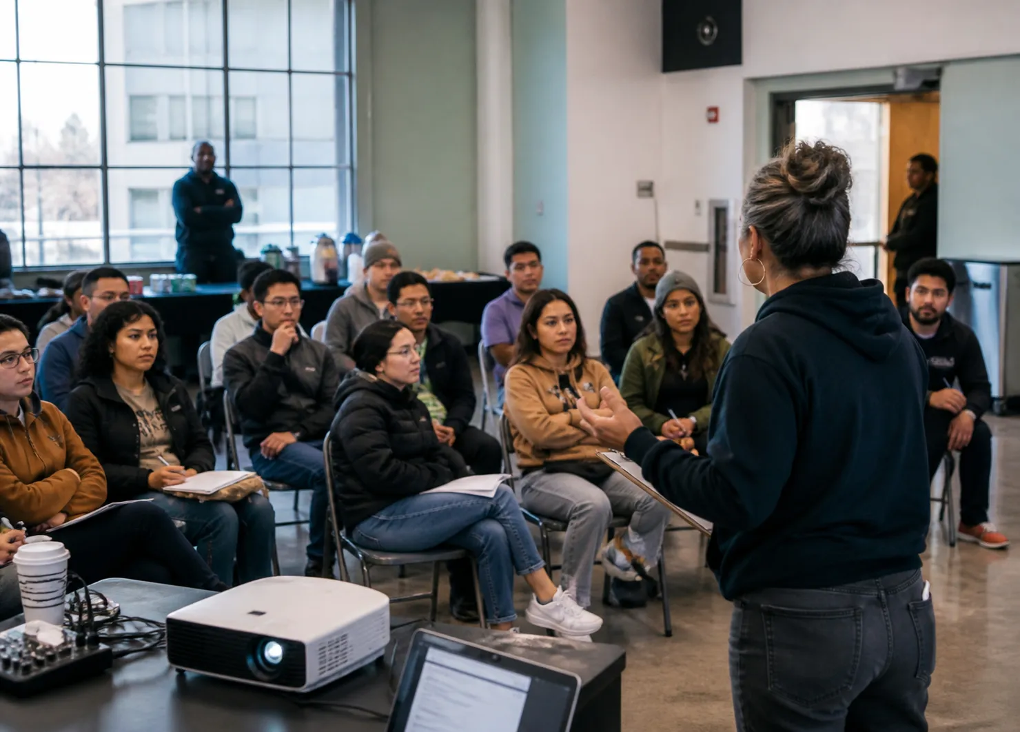 Local scene for Storm vs Liberty WNBA Playoff: SF Community Center Volunteer Orientation for Viewing in San Francisco