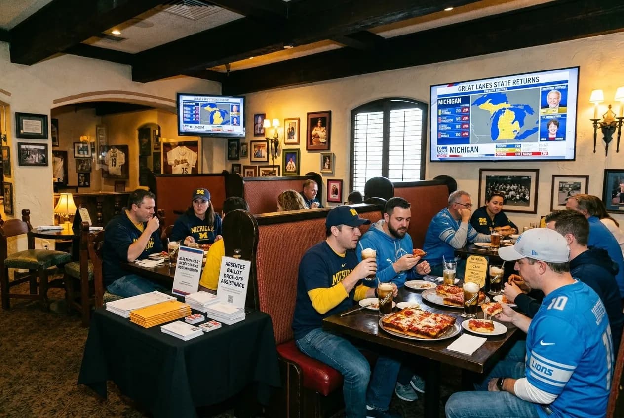 Editorial detail for Michigan Race Transplant Dinner: LA Restaurants With Midwest Menus and Election Screens in Los Angeles