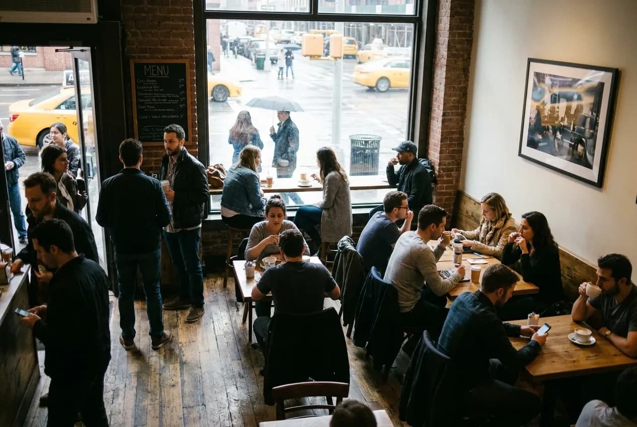 Local scene for Bradley Cooper NYC Filming Cafes: Coffee Spots from Recent Productions in NYC