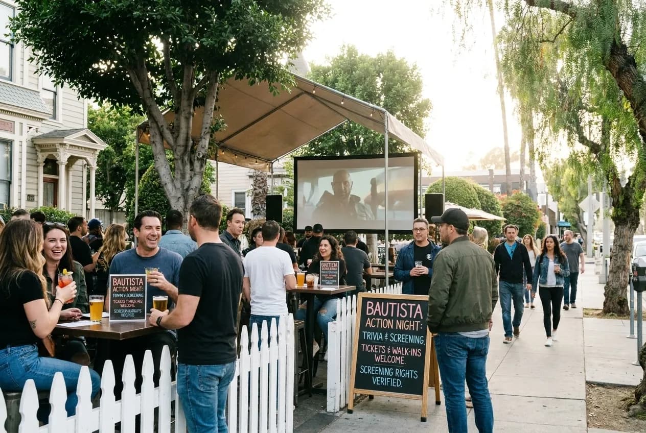 Local scene for Dave Bautista Action Films: LA Bars Hosting Action Movie Theme Nights in Los Angeles