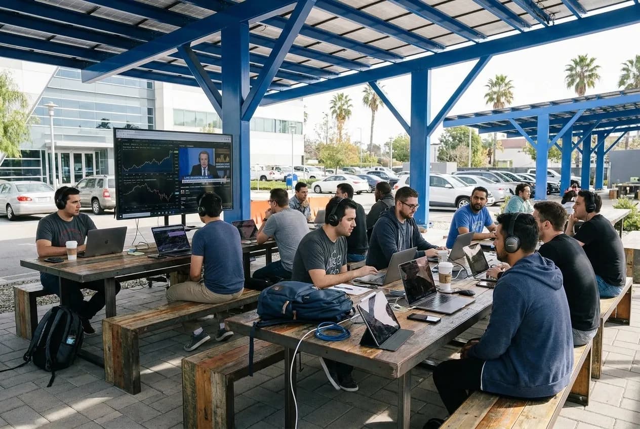 Cover for PLTR Earnings Call Watch: LA Tech Worker Group Viewing Venue Options in Los Angeles