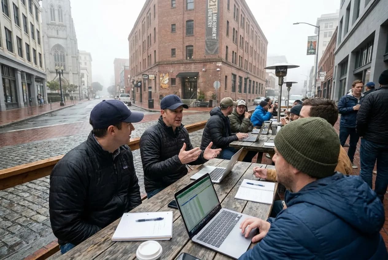Cover for Yankees Trades Discussion: SF Baseball Analytics Social Meetup Scene Entry Points in San Francisco