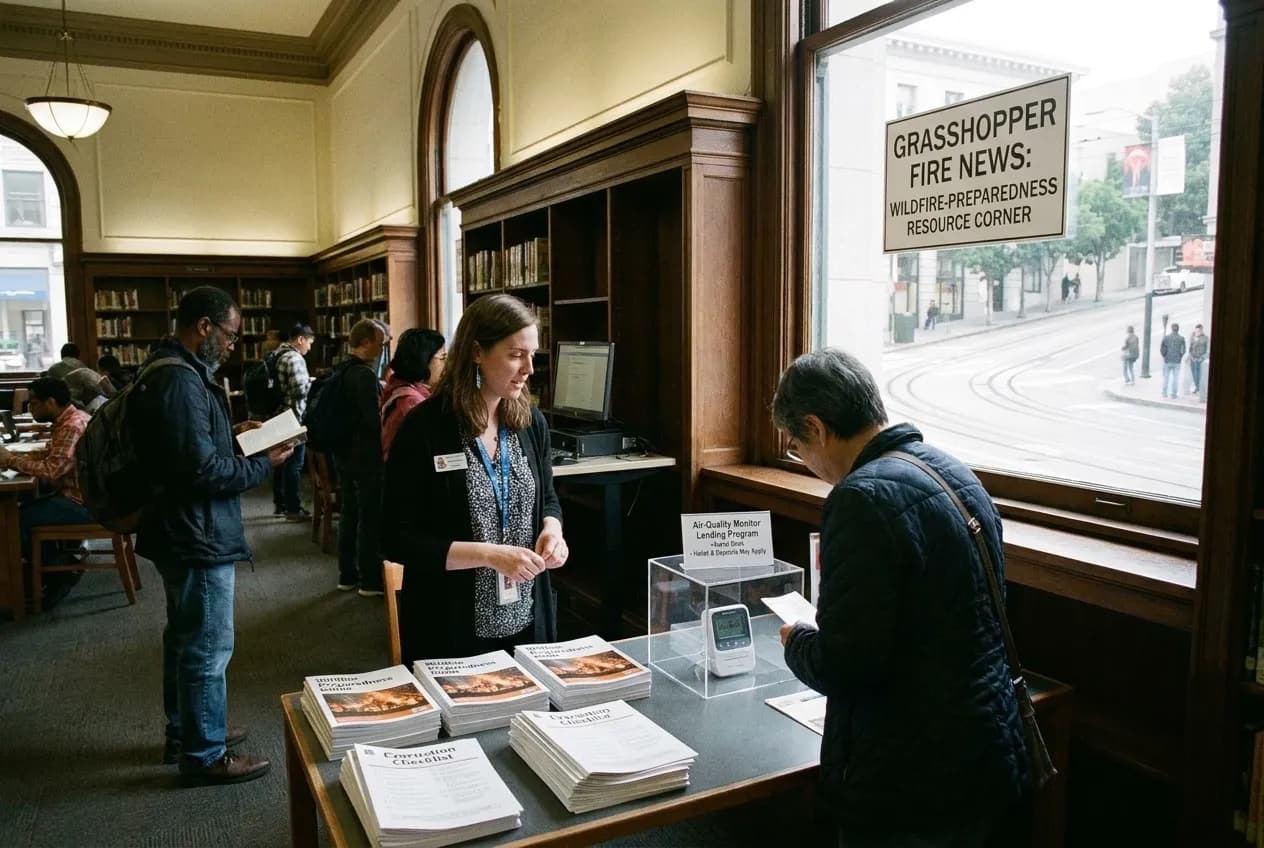 Local scene for Grasshopper Fire News: SF Public Library Wildfire-Preparedness Resource Corners in San Francisco