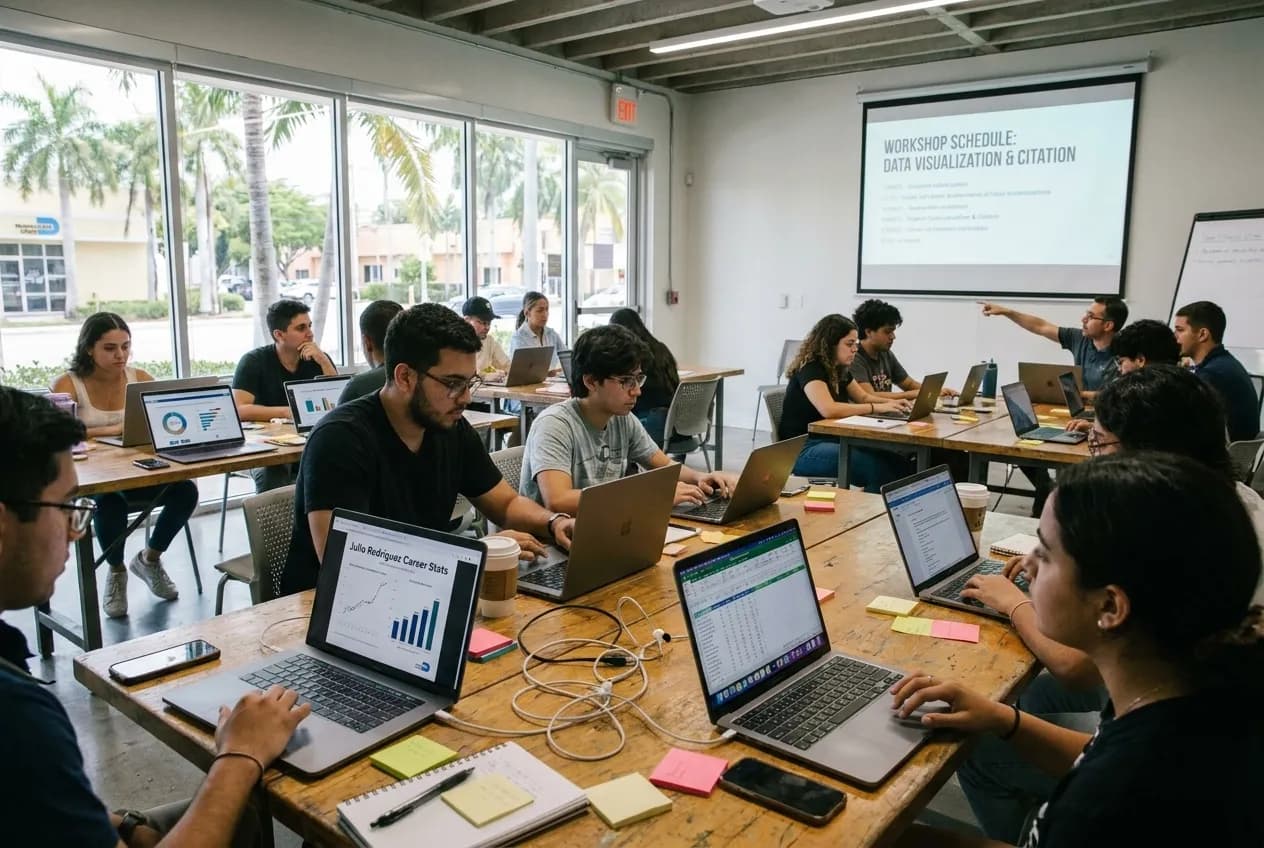 Editorial detail for Julio Rodríguez Career Stats: Miami Student Infographic Design Workshop Series Schedule in Miami
