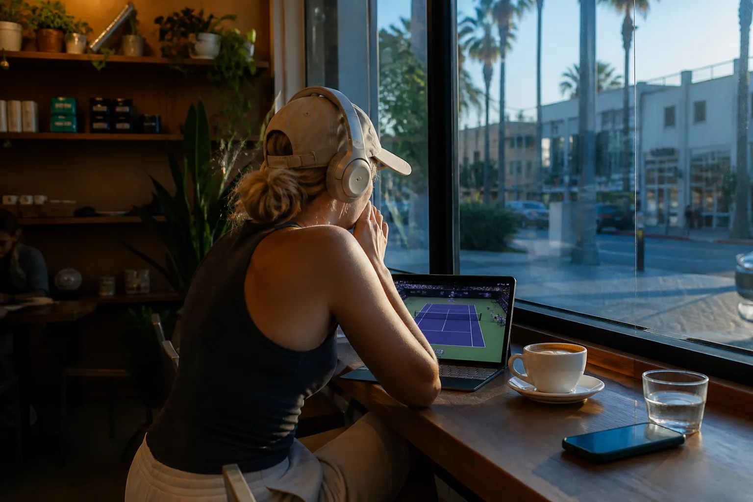 Local scene for Caty McNally WTA Stream Spots: LA Quiet-Hour Tennis Cafe Accessibility Route in Los Angeles