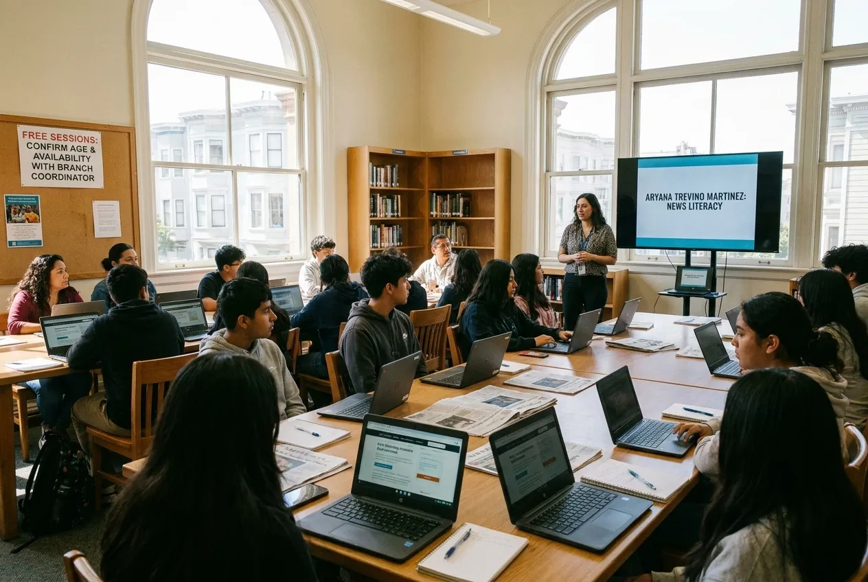 Local scene for Aryana Trevino Martinez News Literacy: SF School Library Fact-Checking Workshops in San Francisco
