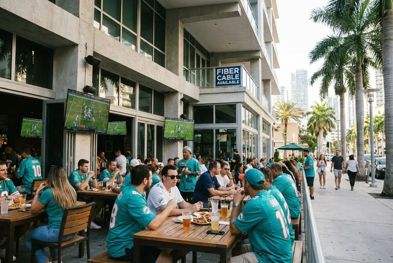 Local scene for Spectrum TV Outage Backup: Miami Watch Party Venues with Reliable Cable in Miami