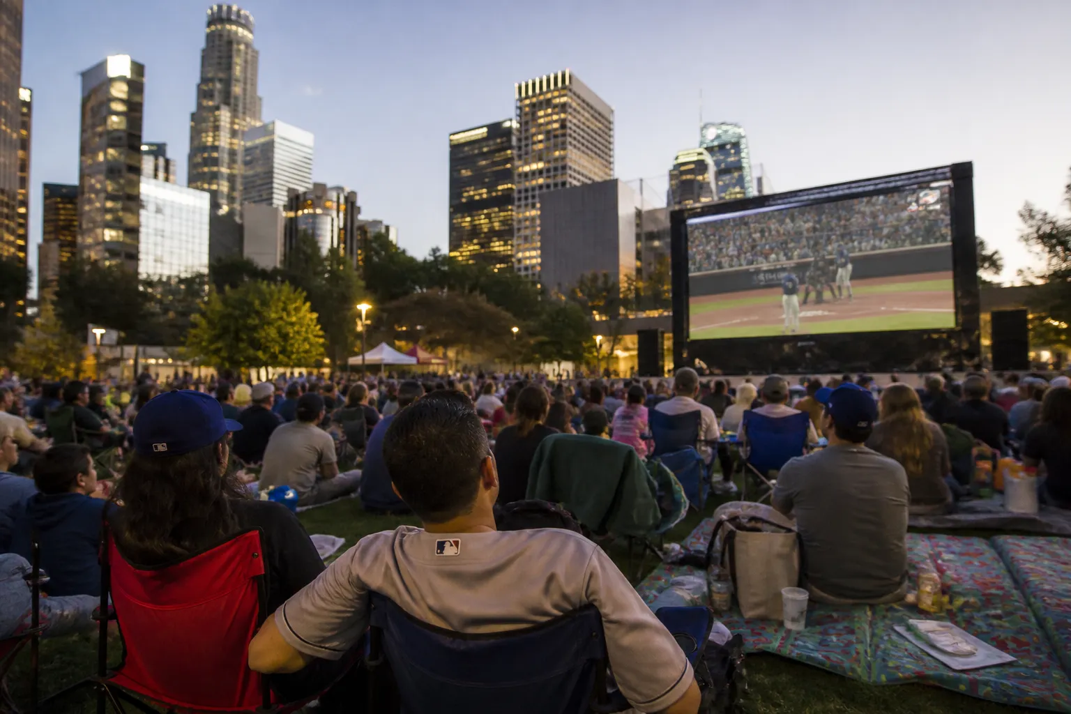 Cover for nationals - phillies: LA Public Plaza Projector Event Calendar in Los Angeles