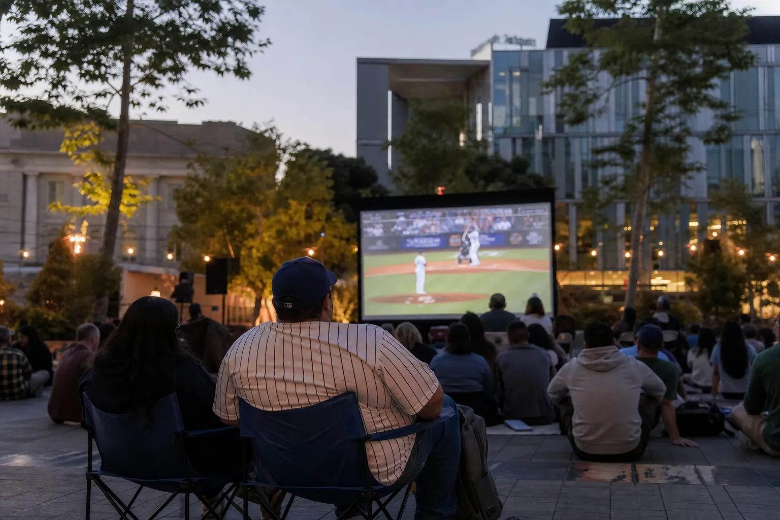 Editorial detail for nationals - phillies: LA Public Plaza Projector Event Calendar in Los Angeles