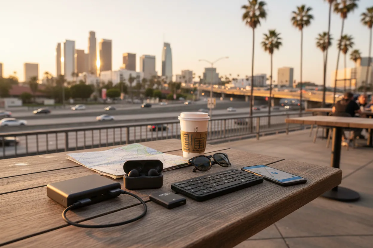Realistic Los Angeles scene for LA Best Buy Guide for Travel Tech and Pickup