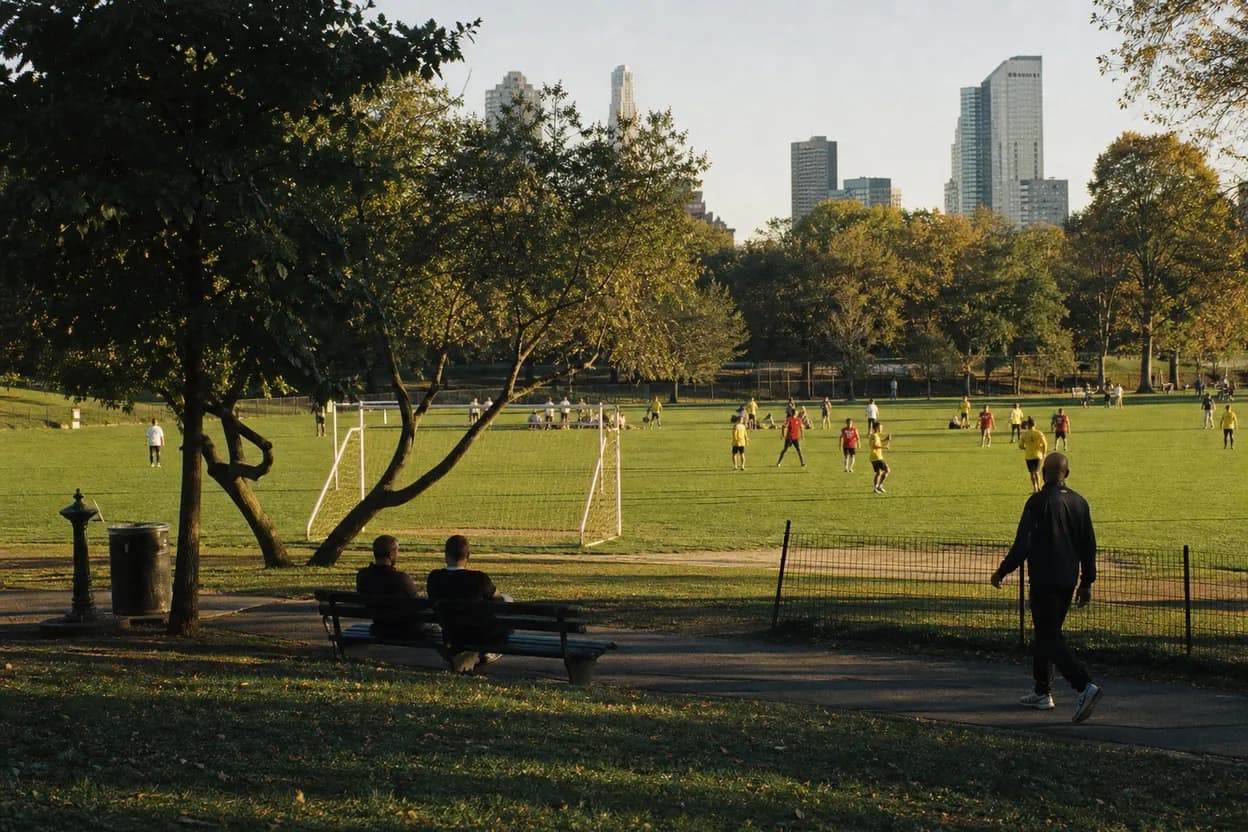 Cover scene for kedon slovis searches: NYC flag-football fields with permit clues
