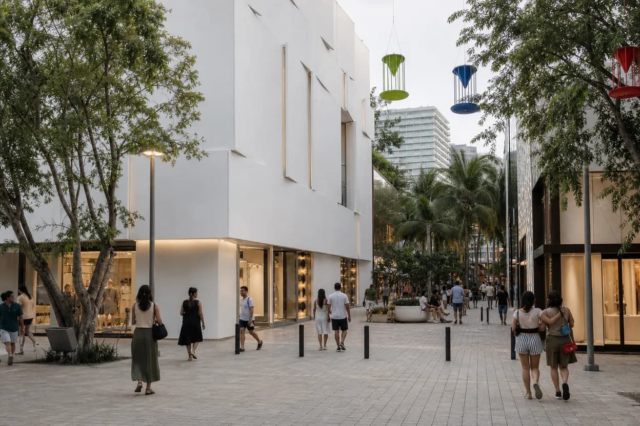 Cover scene for betty gilpin in Miami Design District for a dessert walk