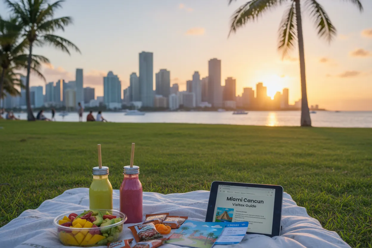 Realistic Miami scene for Miami Cancun Visitax Guide for Mexico Weekend Trips