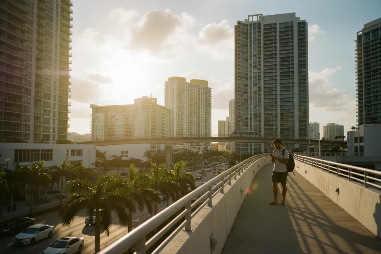Practical city scene for Miami Papa Johns Guide for Game-Day Pizza Orders