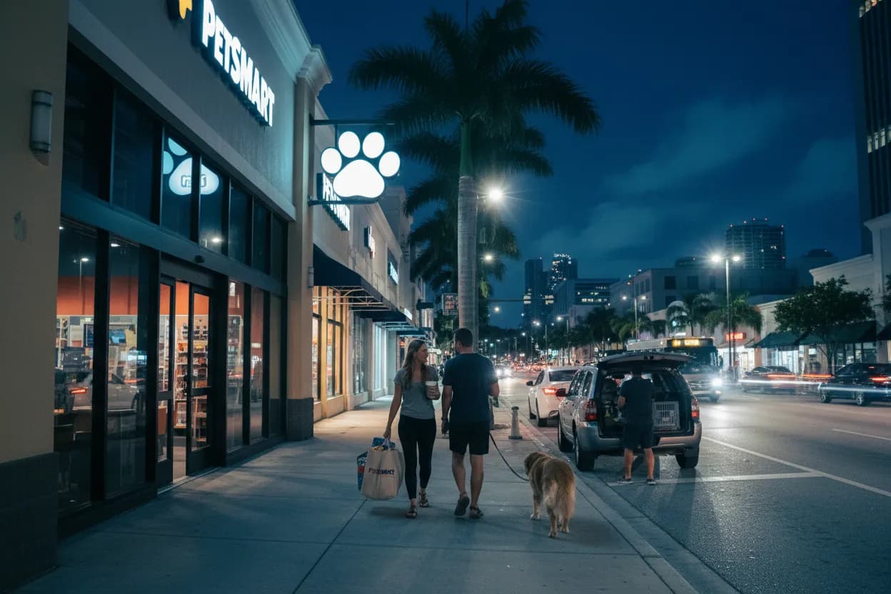 Realistic Miami scene for Miami PetSmart Near Me Before Pet-Friendly Weekend Trips
