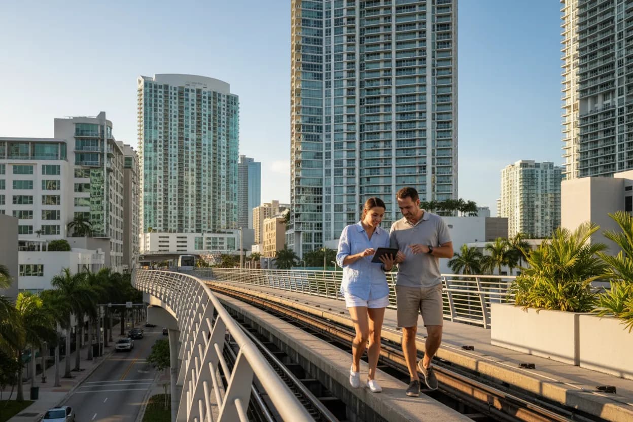 Practical city scene for Miami Aruba ED Card Guide for Easy Flight Prep