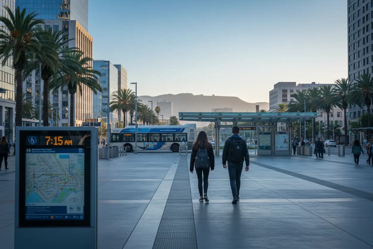 Practical city scene for newsweek: A Transit-Smart Los Angeles Area Guide