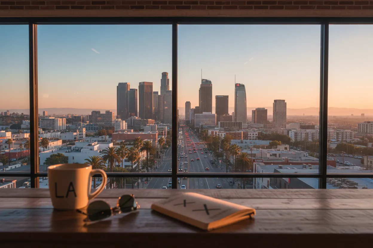Realistic Los Angeles scene for LA KAWS Exhibits and Culture Stops to Track