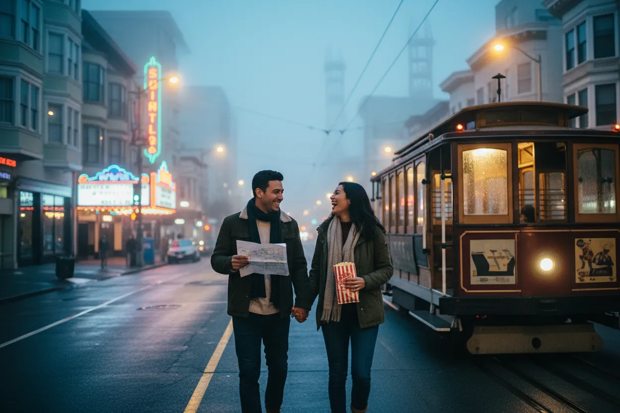 Realistic San Francisco scene for San Francisco Movie Guide for Foggy Date Nights