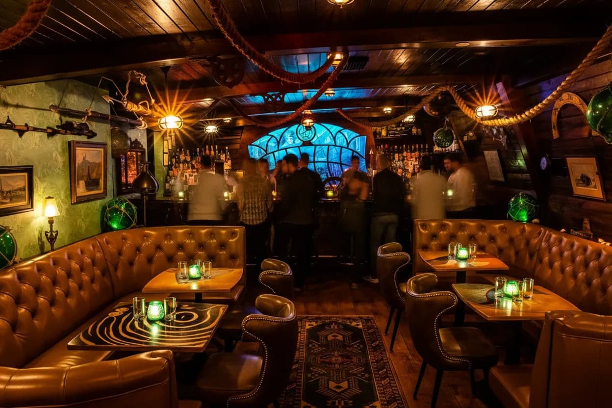 Cover scene for Sunken Harbor Club in Downtown Brooklyn for a Theatrical Rum Night Before BAM
