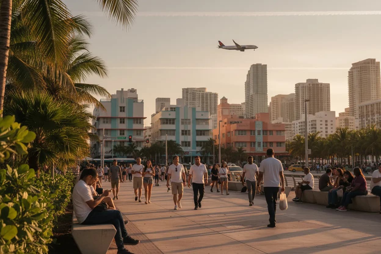 Realistic Miami scene for Miami Delta Guide for Choosing Airport Routes and Weekends
