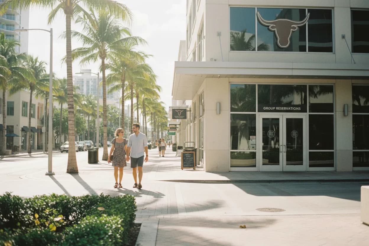 Practical city scene for Miami LongHorn Steakhouse Near Me for Group Reservations