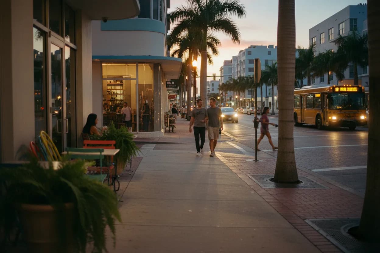 Realistic Miami scene for Miami Wine Bars Near Me for Low-Key Nights