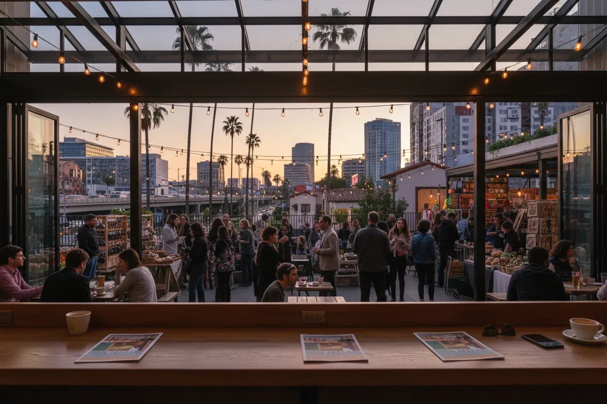 Realistic Los Angeles scene for LA Events Guide for Pop-Ups, Markets, and Social Plans