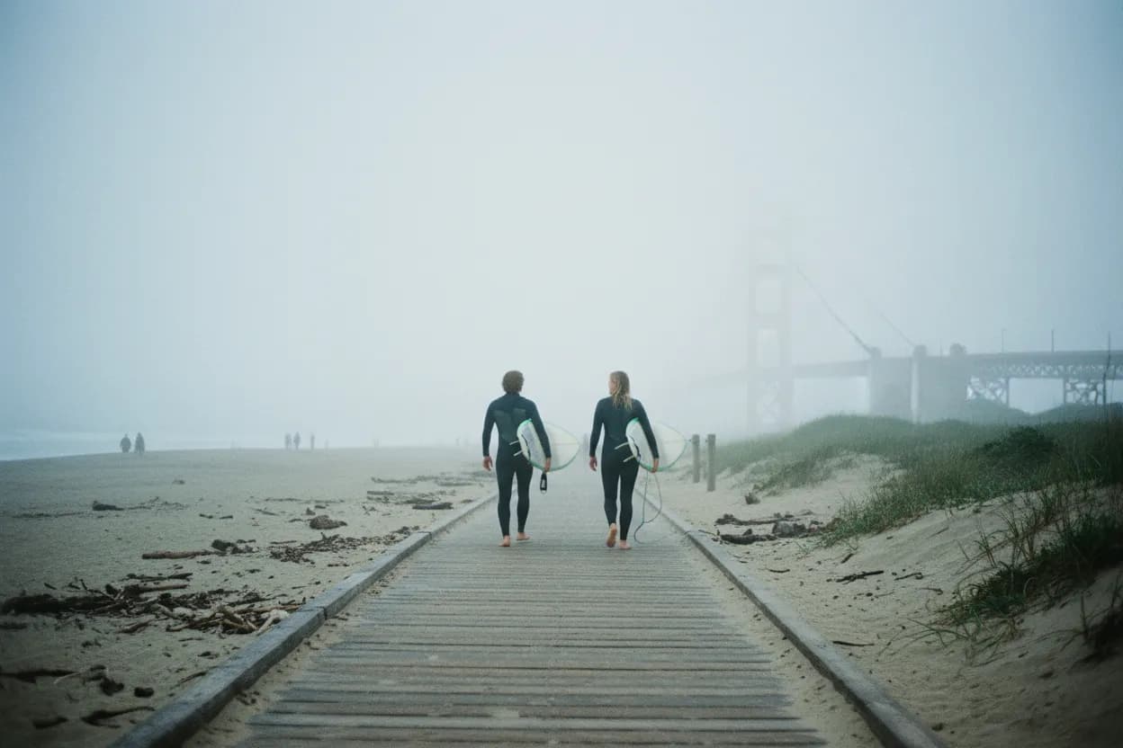 Practical city scene for San Francisco Best Places to Surf Guide for Beginner Days