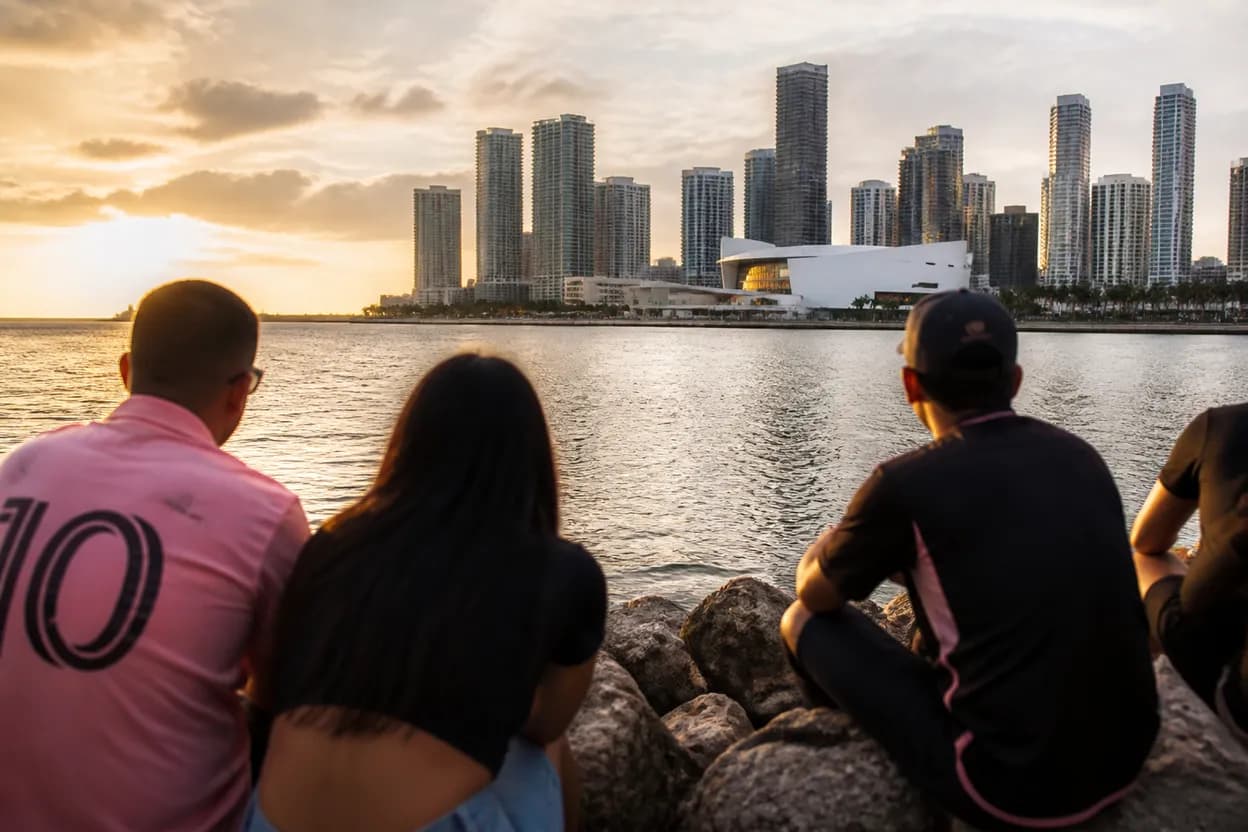 Realistic city scene for inter miami vs san luis: Miami Sports and Social Plan