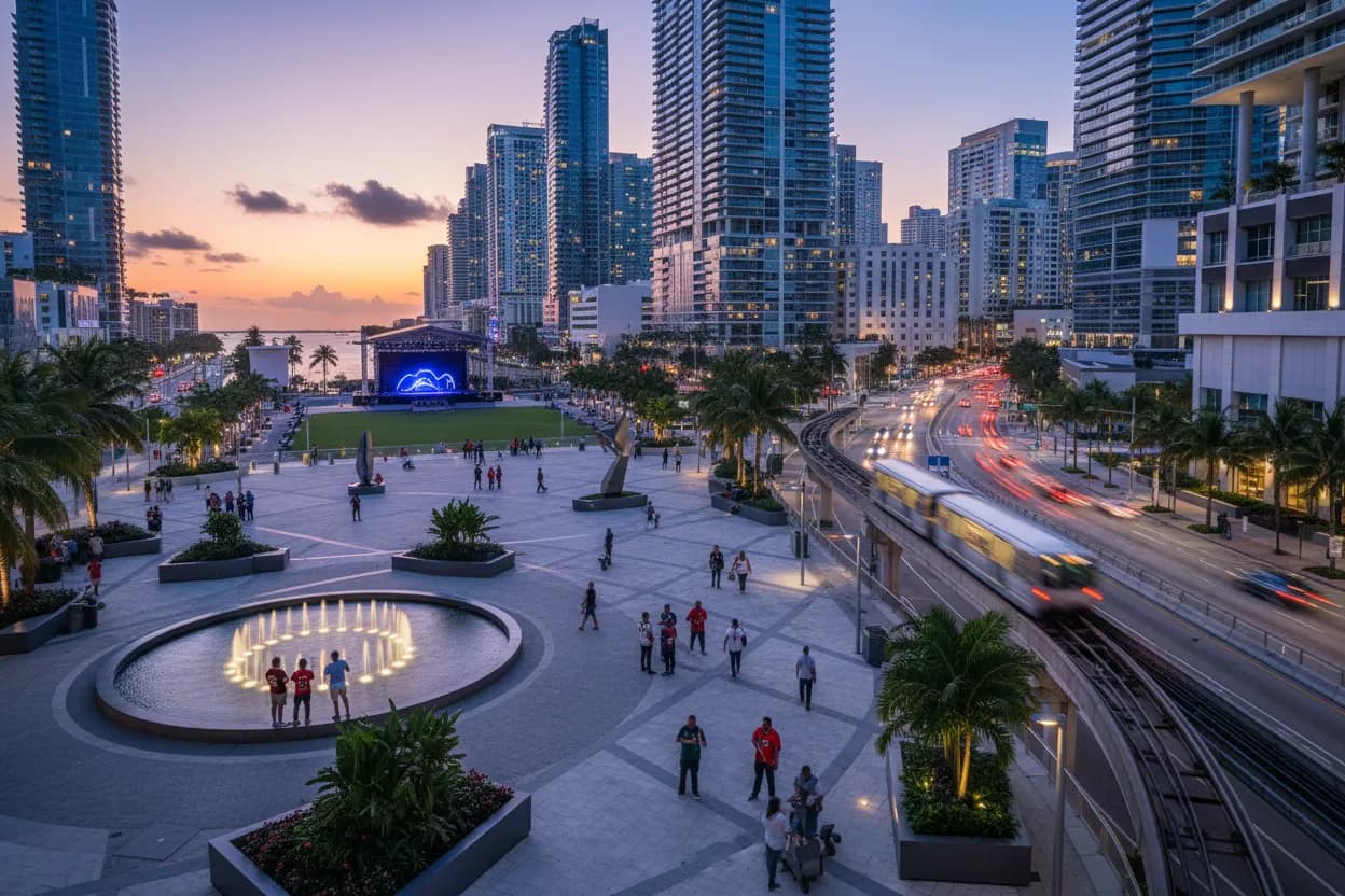 Realistic city scene for leagues cup standings: How Miami Fans Can Make It Social