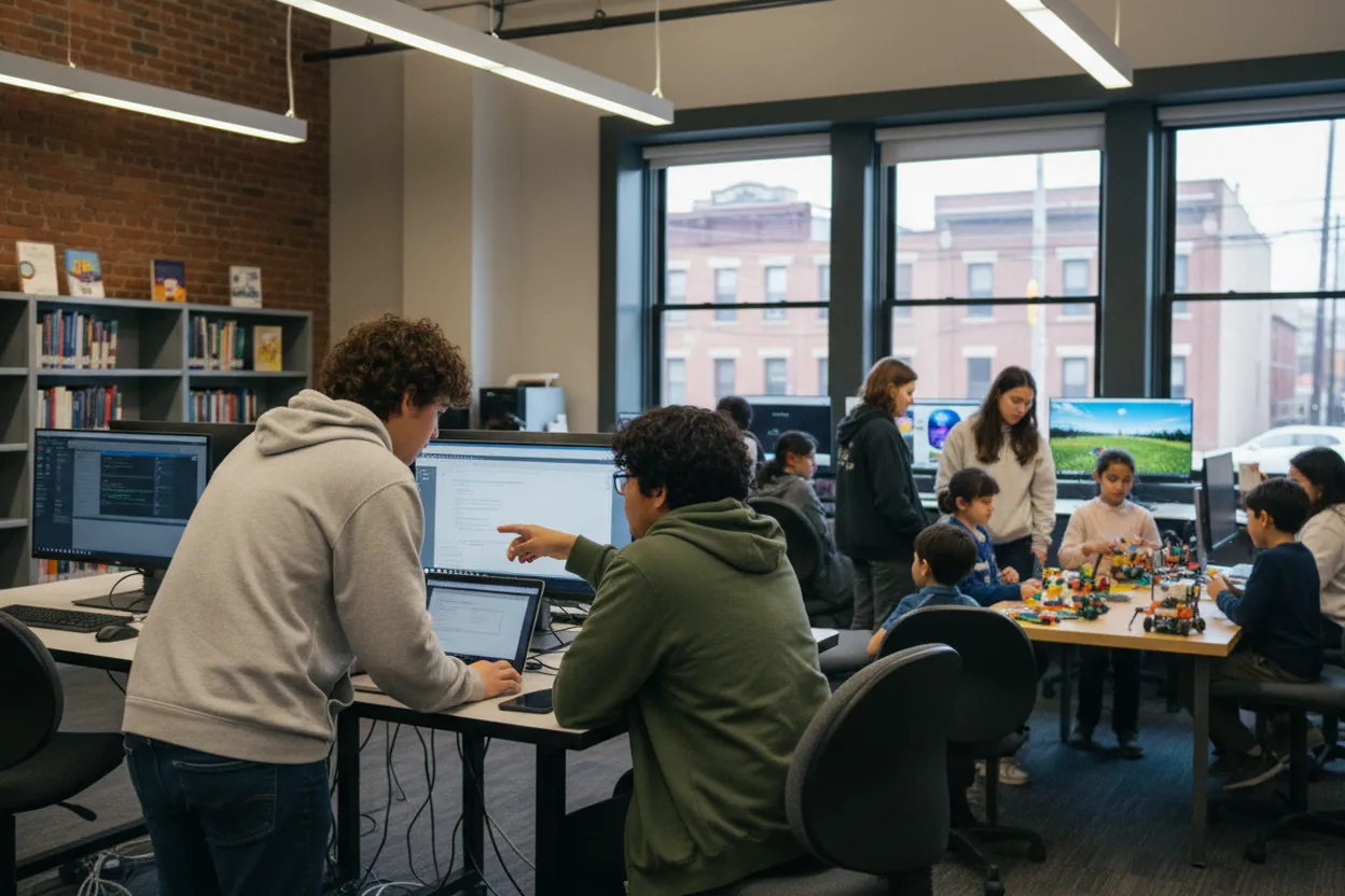 NYC experience scene for Kings Highway Teen Tech Center for Brooklyn Students Testing an After-School Study Base