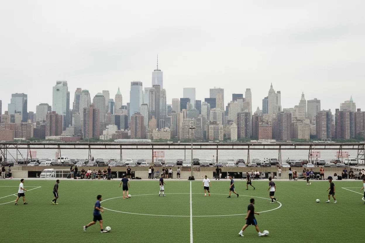 Cover scene for Pier 40 Rooftop Soccer: A Sunset Pickup Test for Mixed-Skill Friends