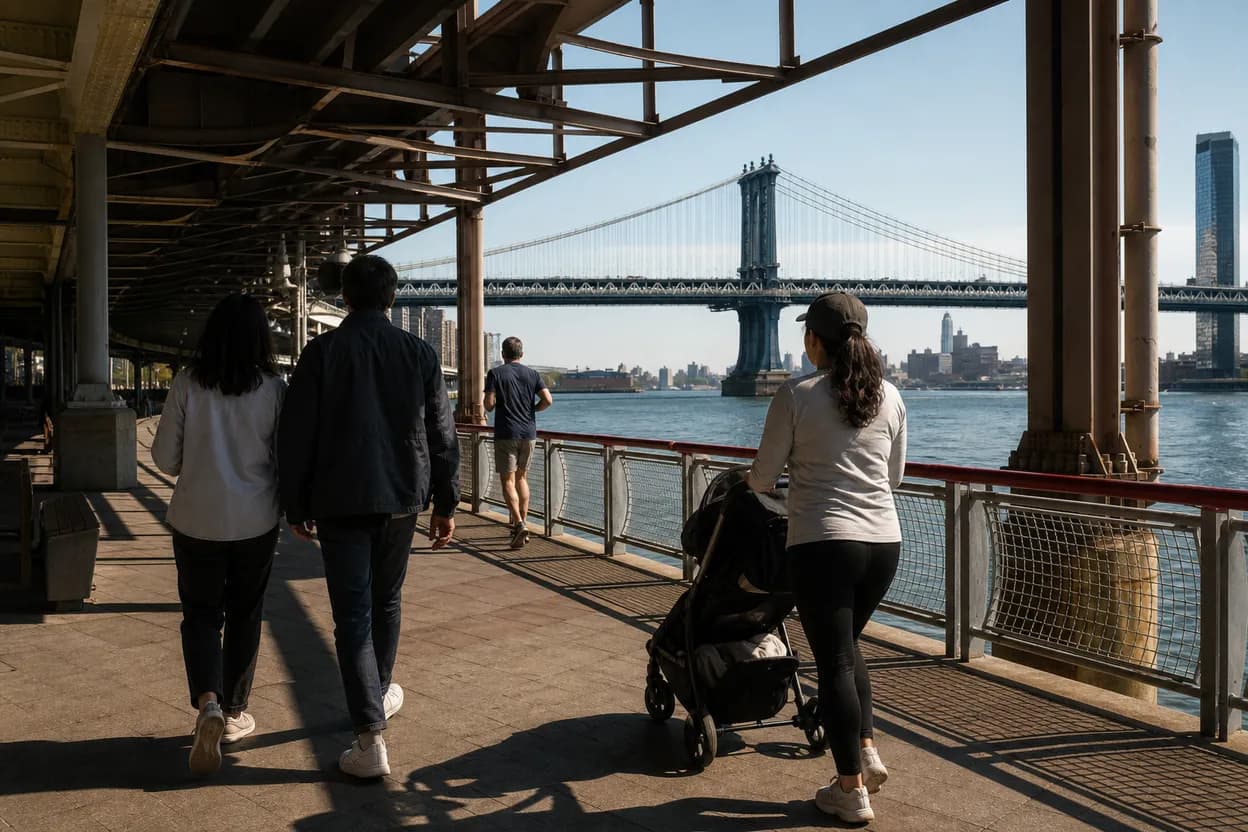 New York City experience scene for us navy lily jean refusal: free east river walk through lic parks
