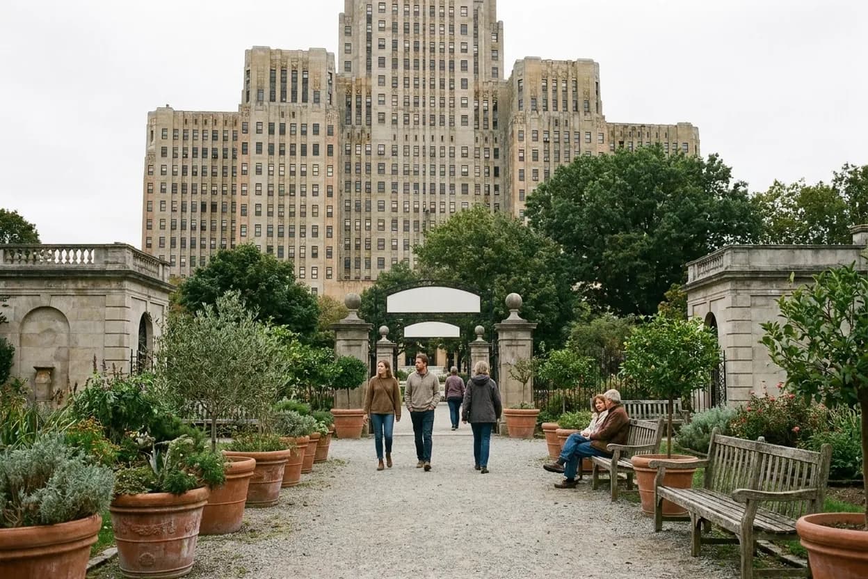 Cover scene for Sailors' Snug Harbor Tuscan Garden: The Formal Courtyard Most Staten Island Day Trips Overlook