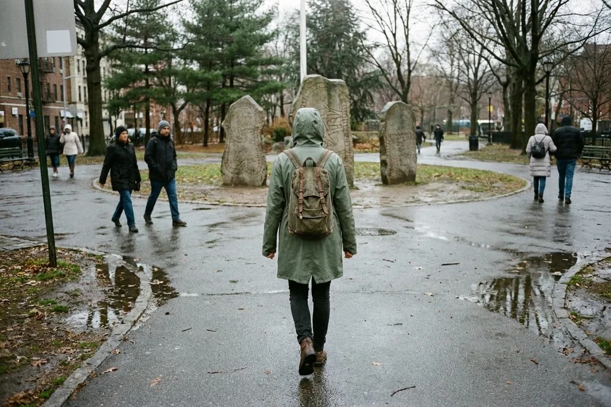 NYC experience scene for Leif Ericson Park Runestones: Bay Ridge's Quiet Scandinavian History Detour
