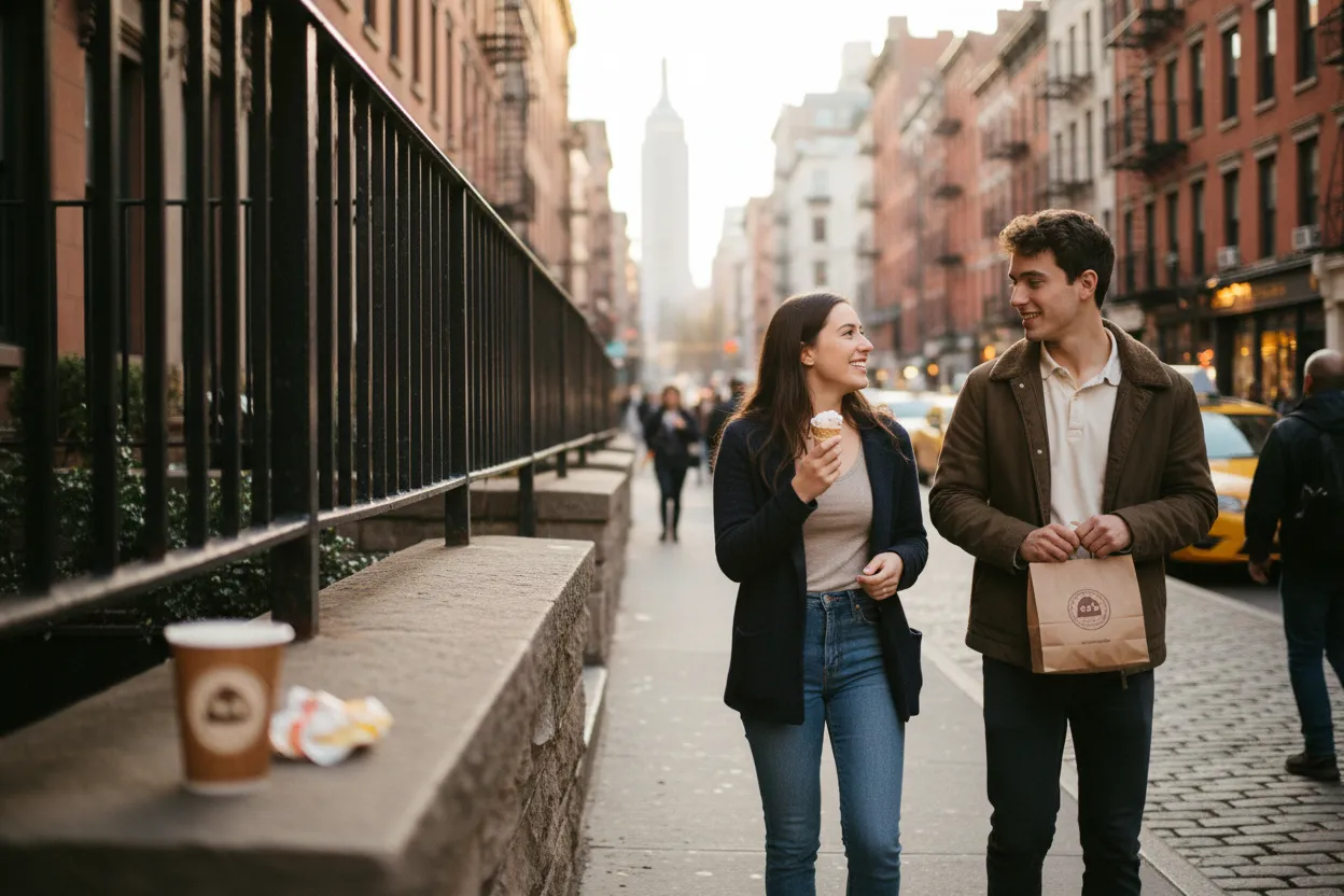 Practical city scene for Glace NYC Guide for Dessert Runs and Candy Stops