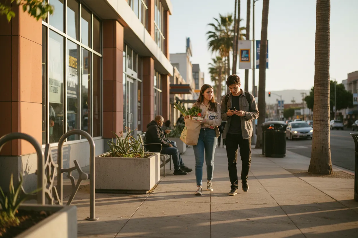 Practical city scene for LA Aldi Guide for Affordable Groceries and Meal Prep