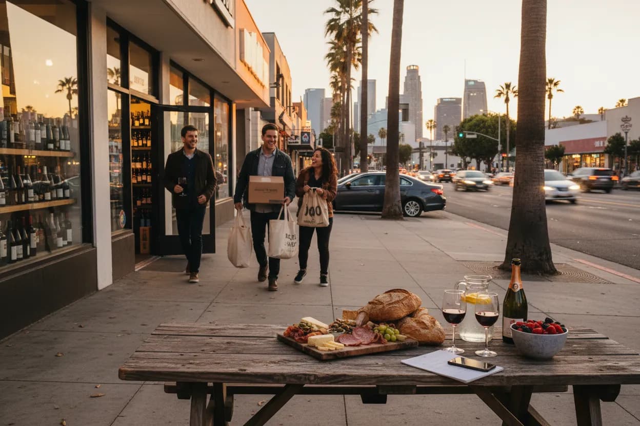 Realistic Los Angeles scene for LA Total Wine Near Me for House Party Prep
