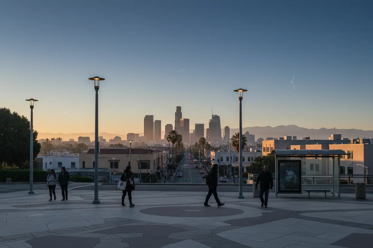 Realistic city scene for farmers almanac winter weather forecast: A Useful Los Angeles City Guide