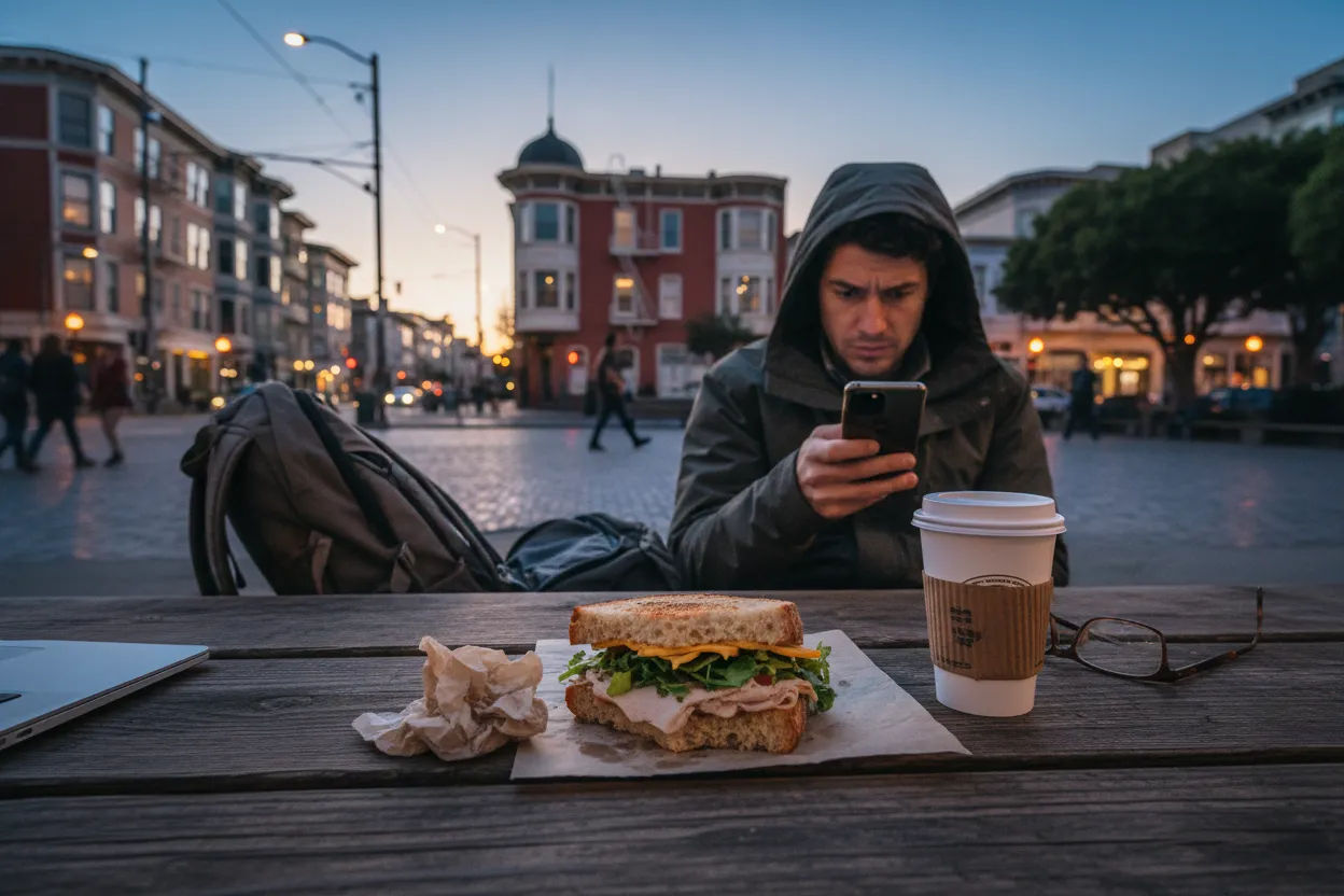 Realistic San Francisco scene for SF Best Buy Near Me for Laptop Emergency Shopping