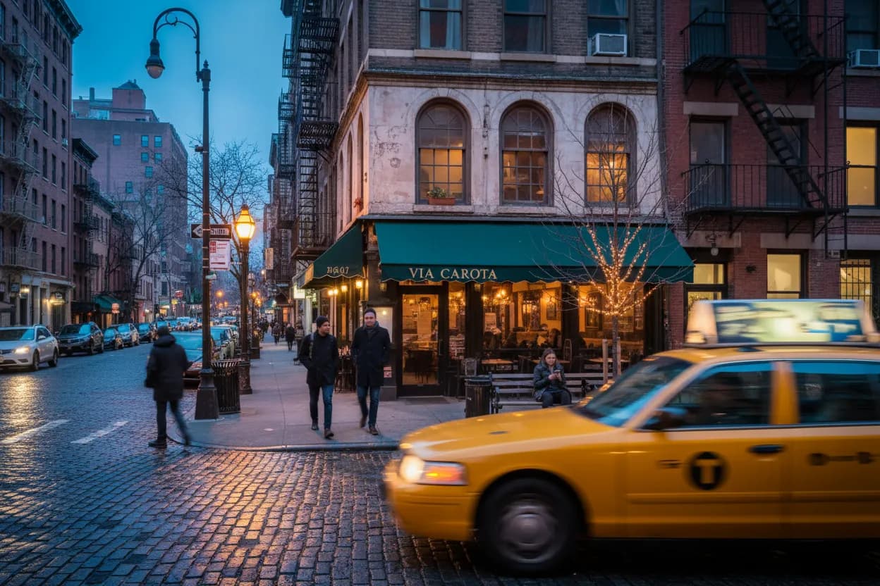 Realistic NYC scene for Via Carota NYC Guide for Hard-to-Book Italian Nights