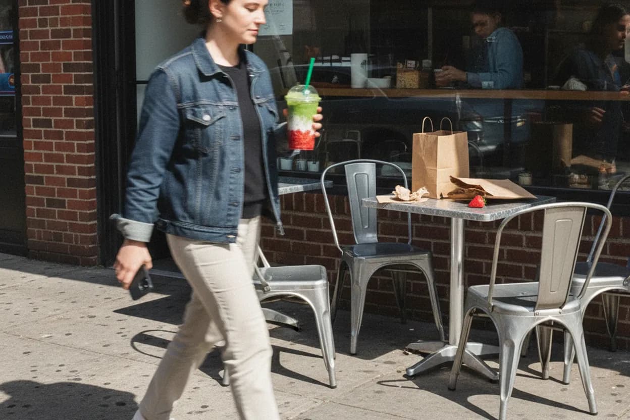 NYC experience scene for Express Caffe in Staten Island for a Nutella Crepe After a Late Errand