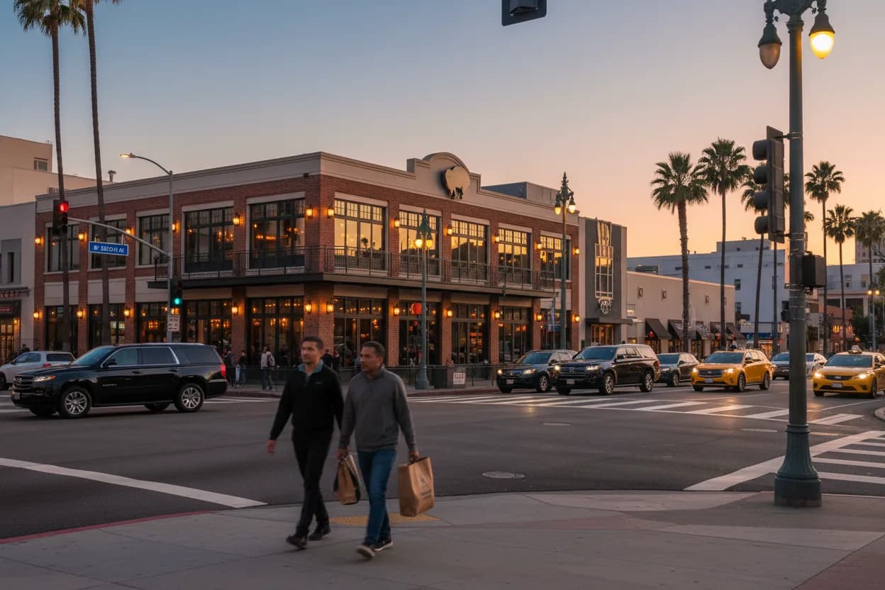 Realistic Los Angeles scene for LA Buffalo Wild Wings Guide for Sports-Watching Nights